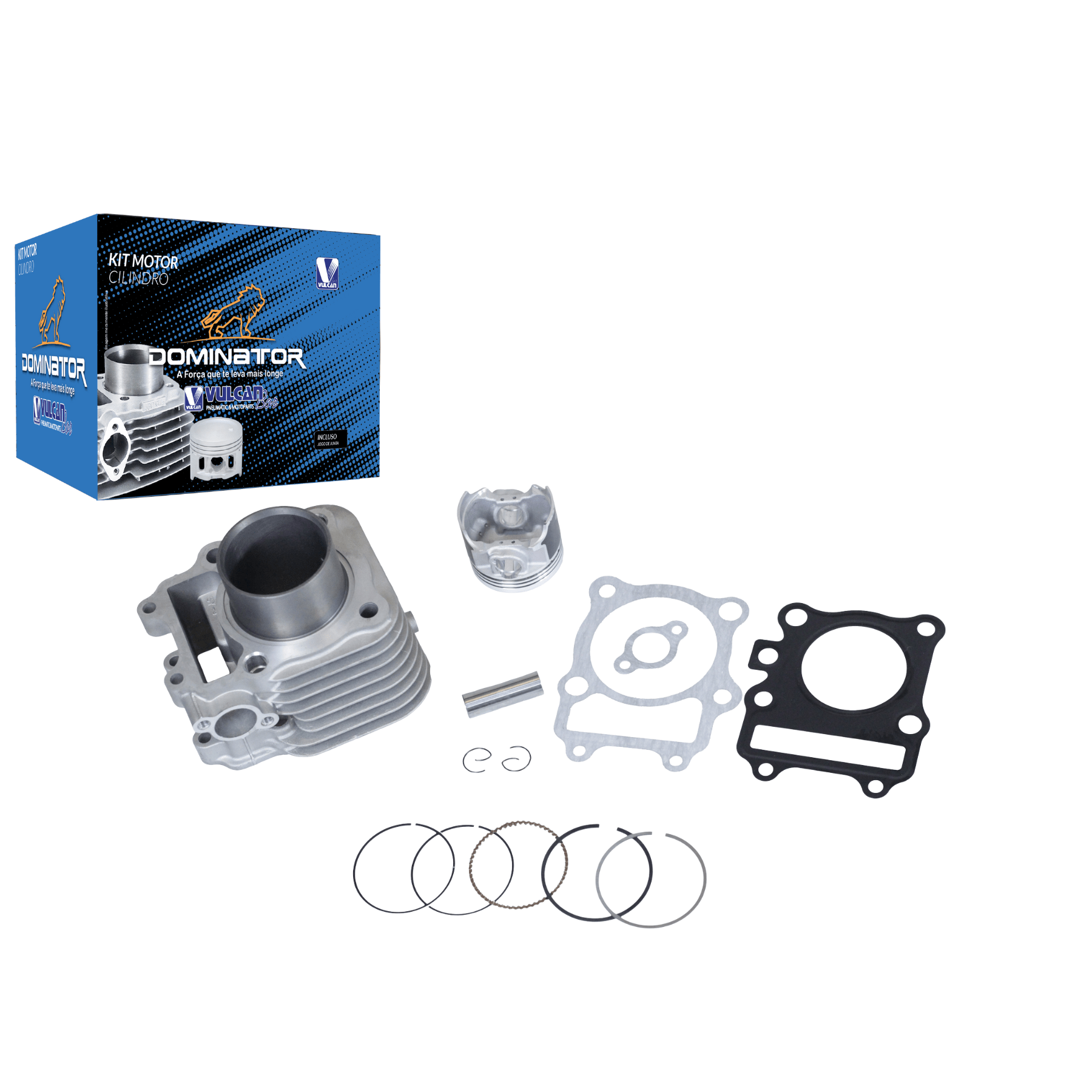 Kit cilindro do motor p/ moto suzuki an 125 burgman 05/10 (compl. c/ kit "a" de juntas) pino 14mm
